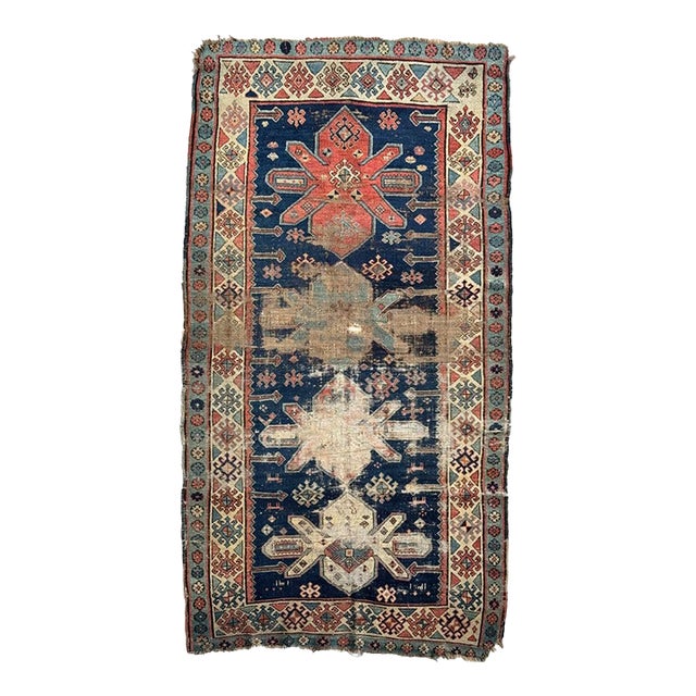 ANCIENT Caucasian Runner DATED C. Rug 3.10 x 7.3 For Sale