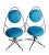 1950s Black and Blue Swivel Side Chairs Styled After John Risley - Set of 2 For Sale - Image 13 of 13
