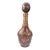 Mid 19th Century Leather-Wrapped Glass Decanter With Heraldic Crest, Western Lodge Style For Sale