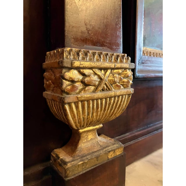 Italian Empire Mahogany and Parcel Gilt Console with Mirror and Carrara Marble Top, Late 18th Century For Sale - Image 15 of 18