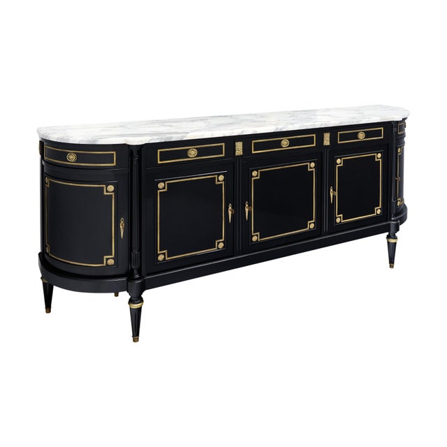 Wood Grande Demilune Louis XVI Buffet For Sale - Image 7 of 9