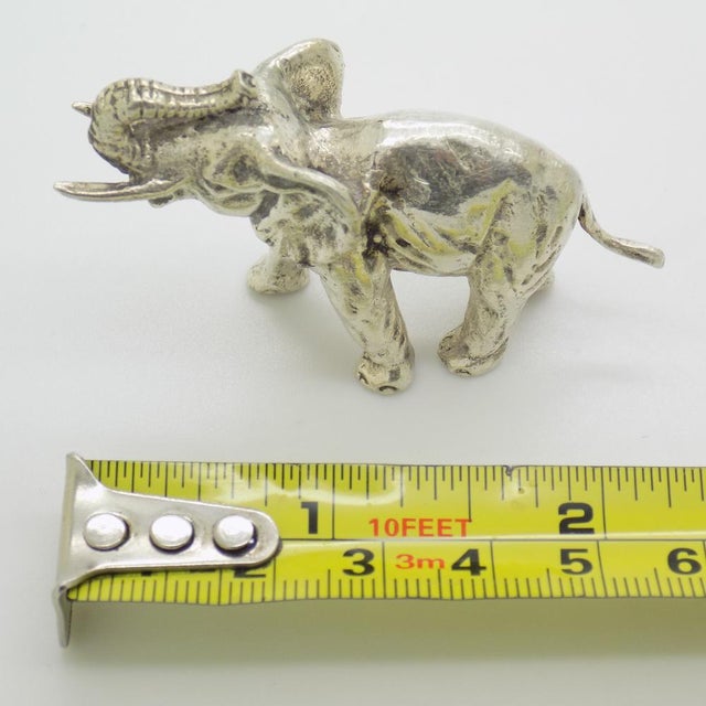 Large Vintage Italian Handmade Genuine Silver Elephant Figurine, 1940s For Sale - Image 10 of 11