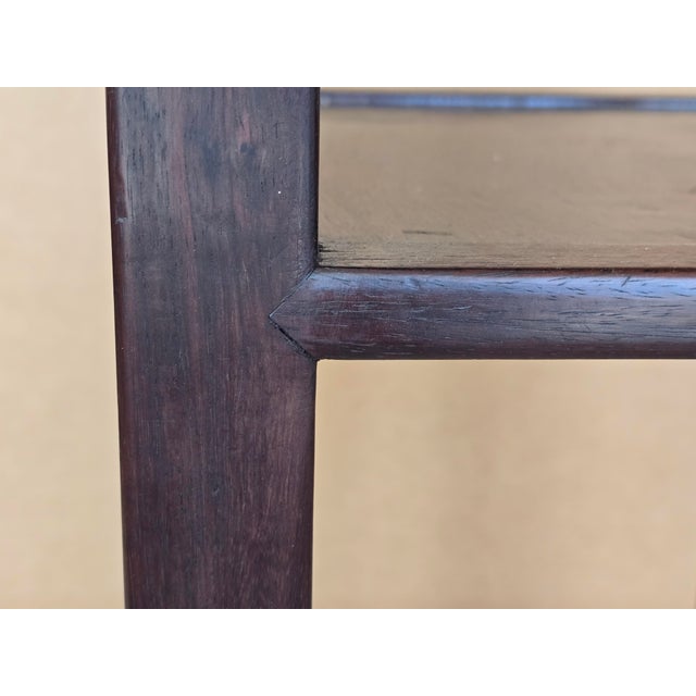 Antique Chinese Hardwood Rosewood Stand With Shelf For Sale - Image 12 of 14