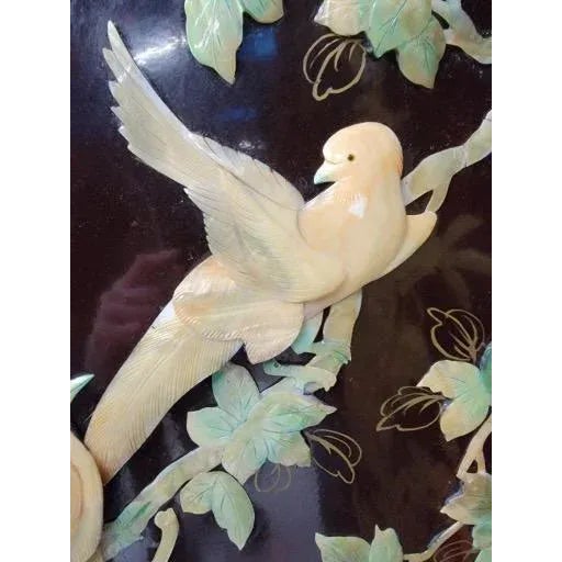 Mid 20th Century Vintage Chinese Mother of Pearl Coromandel Lacquered Screen Room Divider For Sale - Image 5 of 7