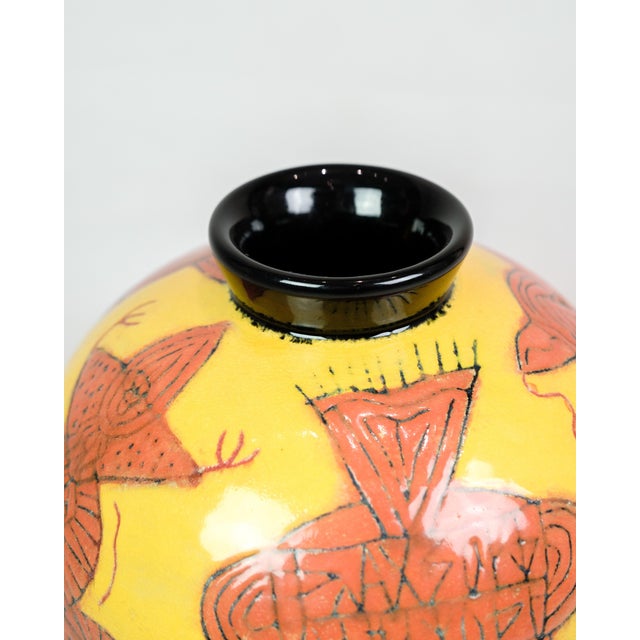 Hand-Painted Vase by Lene Regius, 2000s For Sale - Image 4 of 9