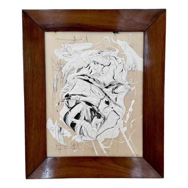 Black Bachmann, Abstract Composition, Mixed Media, Framed For Sale - Image 8 of 8