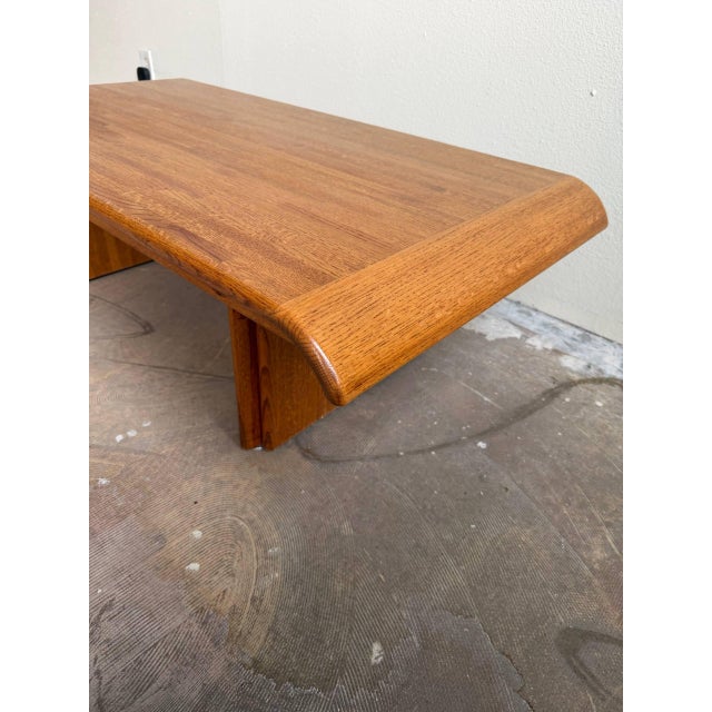 Brown Postmodern Oak Coffee Table - Vintage Modern Living Room Table For Sale - Image 8 of 10