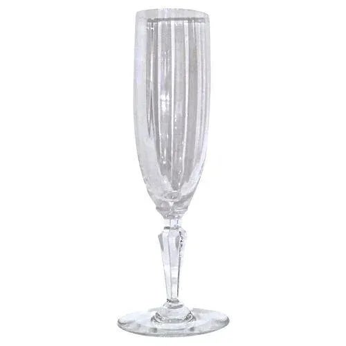Early 20th Century Vintage Set 10 Baccarat Crystal Champagne Flutes For Sale - Image 5 of 9