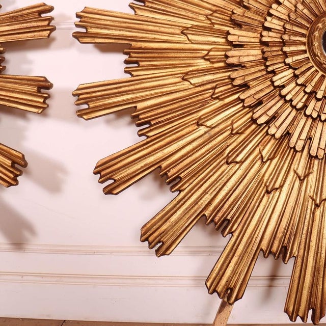 Italian Sunburst Mirrors, 1950s, Set of 2 For Sale - Image 12 of 16