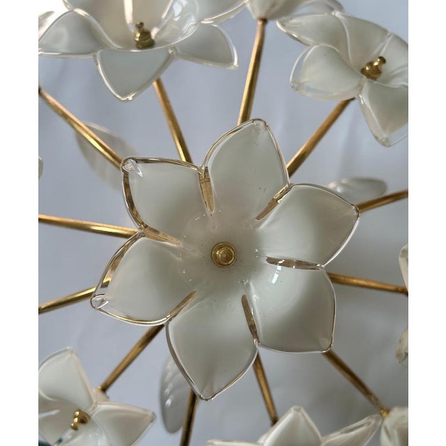 White Daisies Murano Ceiling Light, 1980s For Sale - Image 6 of 15