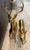 This vintage pair of large spotted solid brass deer statues, featuring a buck and a doe, exudes a classic and timeless...