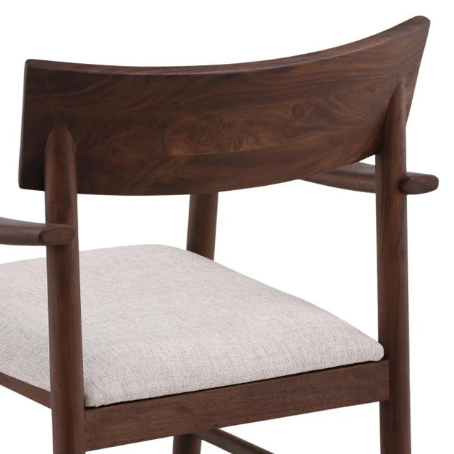 Walnut Deco Dining Arm Chair For Sale - Image 4 of 5