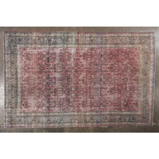 Raspberry Pink Antique Persian Khorassan Rug - 11'10 X 18'08 For Sale - Image 8 of 9