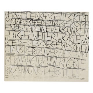Sabine Ebel, Sabine Ebel, Zeichnung, Tusche, Kalligraphie zu Gedicht (W. H. Fritz), 1967, Abstraktion, Ink & Paper For Sale