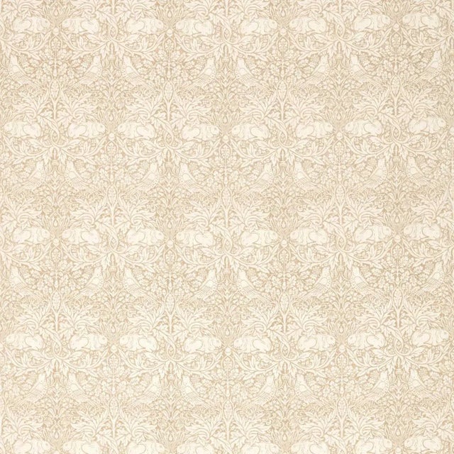 Morris & Co Pure Brer Rabbit Print Fabric in Flax - a Sample For Sale
