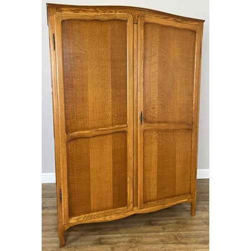 Vintage French Louis Oak 2-Door Bedroom Armoire For Sale - Image 3 of 11