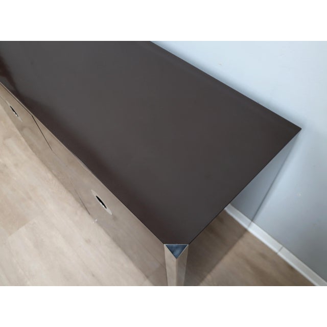 Small Dark Brown Laminate & Chrome Sideboard from Mario Sabot, 1970s For Sale - Image 6 of 15