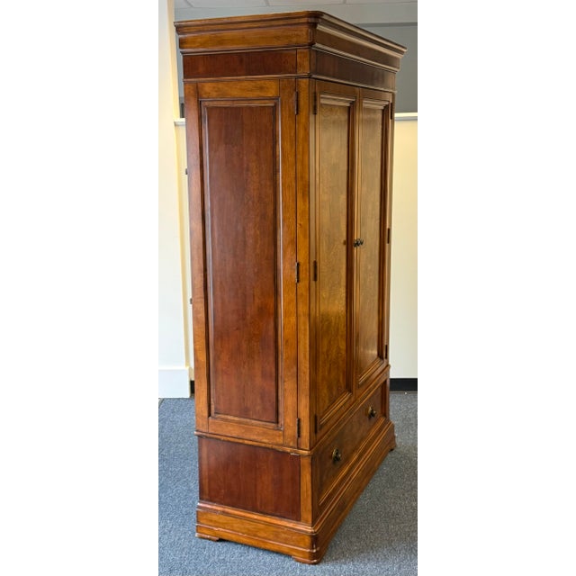 Vintage Ethan Allen Burled Wood Townhouse Armoire For Sale - Image 11 of 12