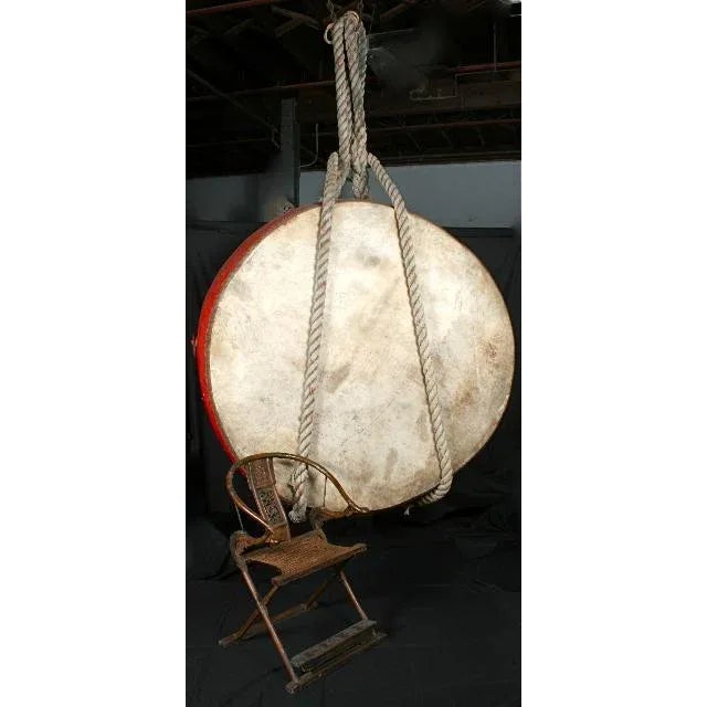 A monumentally scaled Asian drum. I just thought it was so sculptural that I had to have it! It is covered on both sides...