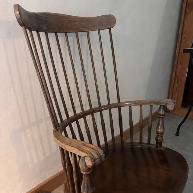 Vintage Wooden Rocking Chair For Sale - Image 3 of 7