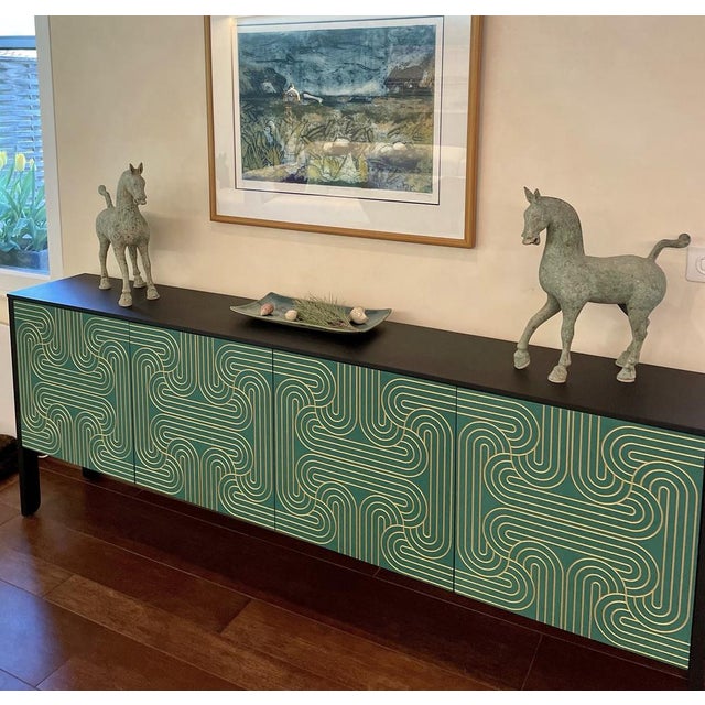 Contemporary Emerald Four Door Loop Sideboard by Coucou Manou For Sale - Image 3 of 6