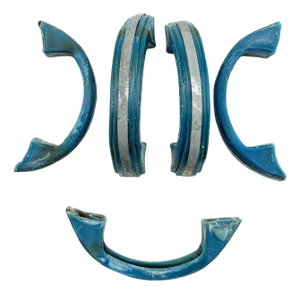 Art Deco Sky Blue Bakelite Drawer Pulls W/ Chrome Strip, Set of 5