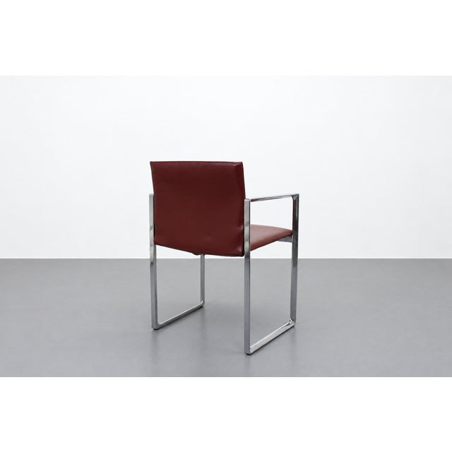 Metal Eve 184 Armchairs in Leather and Steel by Piero Lissoni for Cassina, 2010s, Set of 4 For Sale - Image 7 of 12