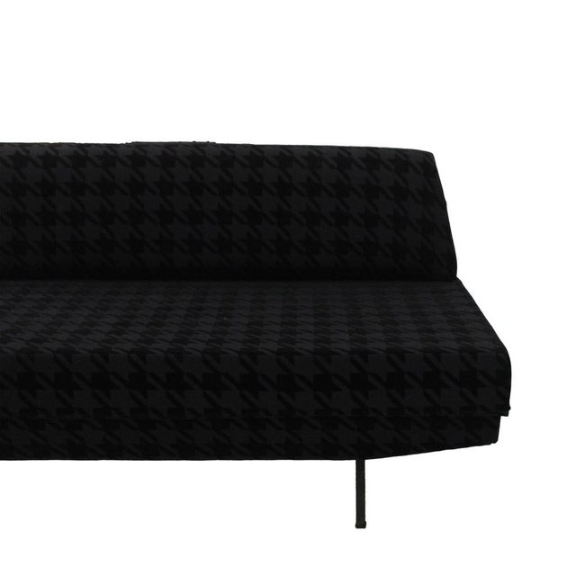 Metal Mid-Century Italian Sofa Bed in Textured Black Velvet, Italy, 1950s For Sale - Image 7 of 10