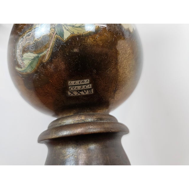 Glass Antique Eglomise Pair of Lamps For Sale - Image 7 of 8