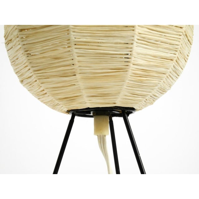 Mid-Century Modern Tripod Raffia Table Lamp, 1950s For Sale - Image 11 of 18