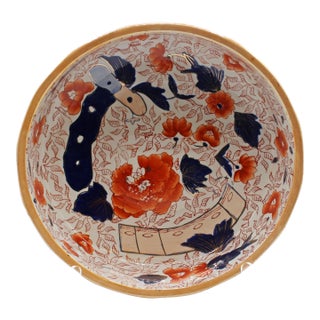 Early 20th Century Large English Mason's Ironstone Imari Influence Bowl For Sale