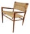 C. 1950s Mel Smilow Walnut Lounge Rush Seat Arm Chair For Sale