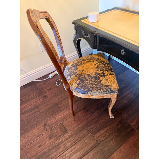 John Widdicomb Desk & Chair French Style Black/Gold For Sale In Miami - Image 6 of 7