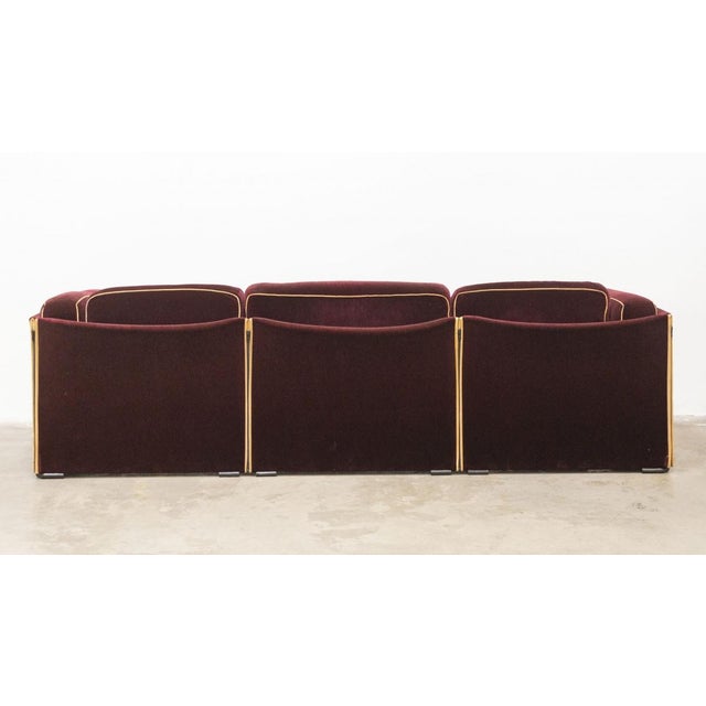 Duc Living Room Set in Burgundy Velvet by Mario Bellini for Cassina, Italy, 1970s, Set of 3 For Sale - Image 16 of 18
