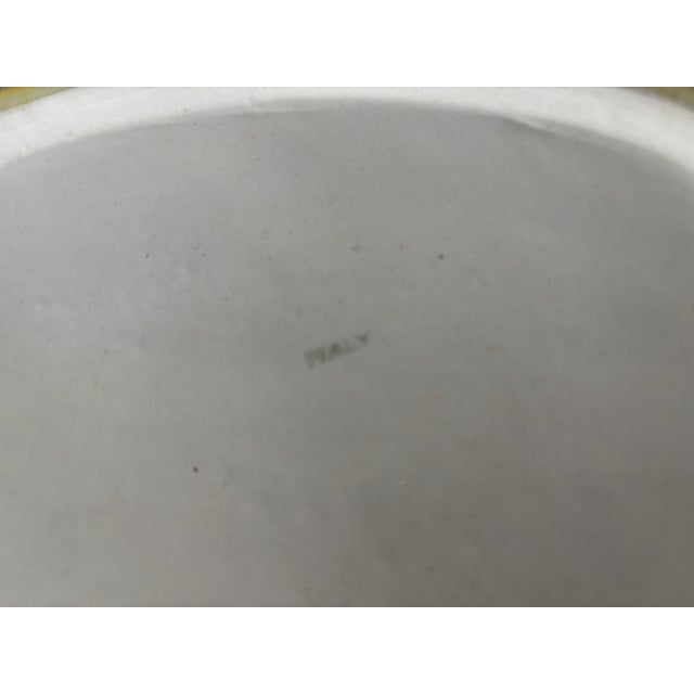 1970s Walter Hatches Inc Italian Majolica Lemon Figural Bowl and Eleven (11) Plates Vintage Decor For Sale - Image 9 of 12