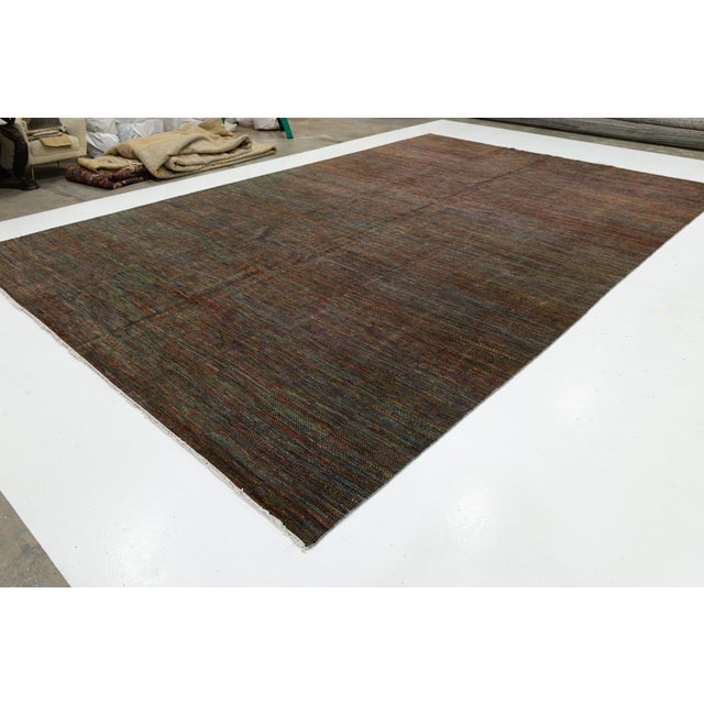 Savannah Modern Multi-Tone Abstract Hand-Knotted Indian Wool Rug 13x20 For Sale In New York - Image 6 of 7
