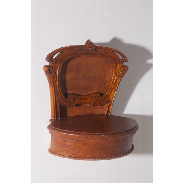Italian Art Deco Wall-Mounted Bedside Tables with Floral Inlays, 1930, Set of 2 For Sale - Image 3 of 11