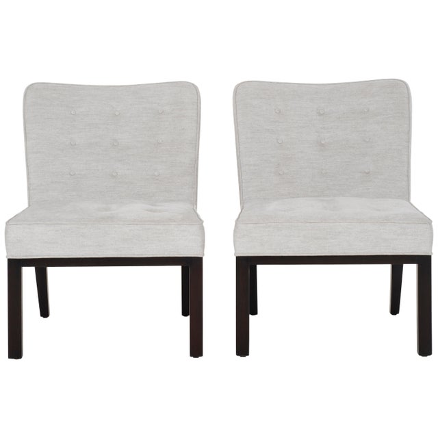 Edward Wormley for Dunbar Slipper Chairs - a Pair For Sale - Image 11 of 11