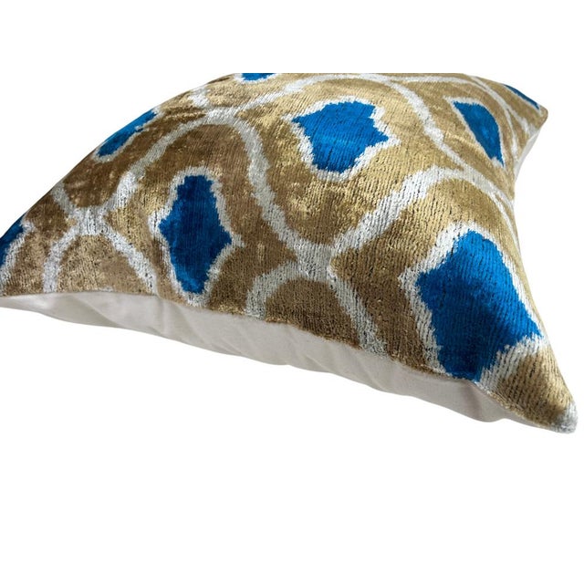 Large Silk Cushion Cover with Ikat Design, 2000s For Sale - Image 9 of 11