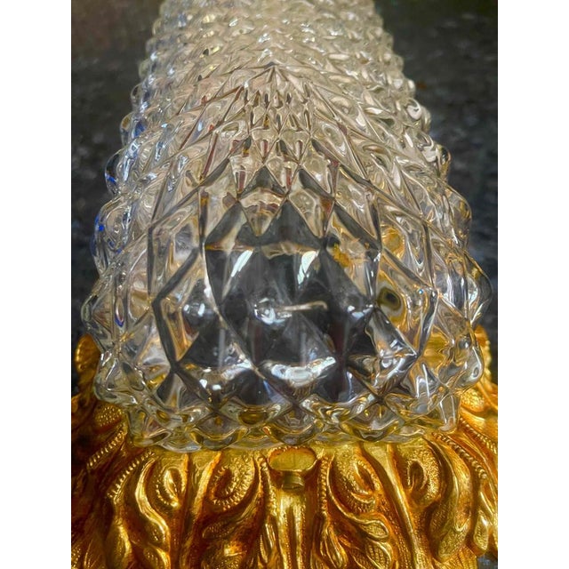 Vintage Diamond-Cut Crystal and Gilt Bronze Sconces from Glashütte Limburg, 1950, Set of 4 For Sale - Image 6 of 8