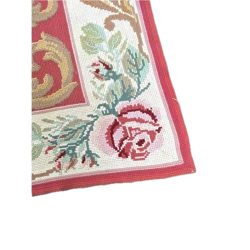 Antique Portuguese Floral Needlepoint Tapestry For Sale - Image 4 of 4