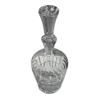 Vintage Cut Crystal Decanter With Faceted Stopper | Waterford Style For Sale