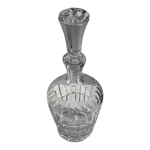 Vintage Cut Crystal Decanter With Faceted Stopper | Waterford Style For Sale