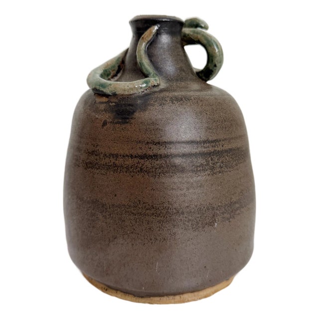 Outsider Art, Folk Art Snake Pottery Vase For Sale