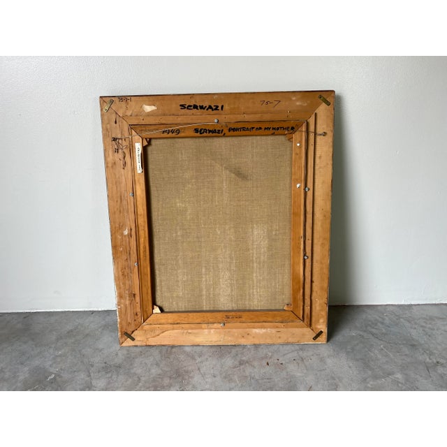 Albert B. Serwazi (American, 1905-1992) Sitting Female Portrait Oil on Canvas Painting, Framed For Sale - Image 11 of 12