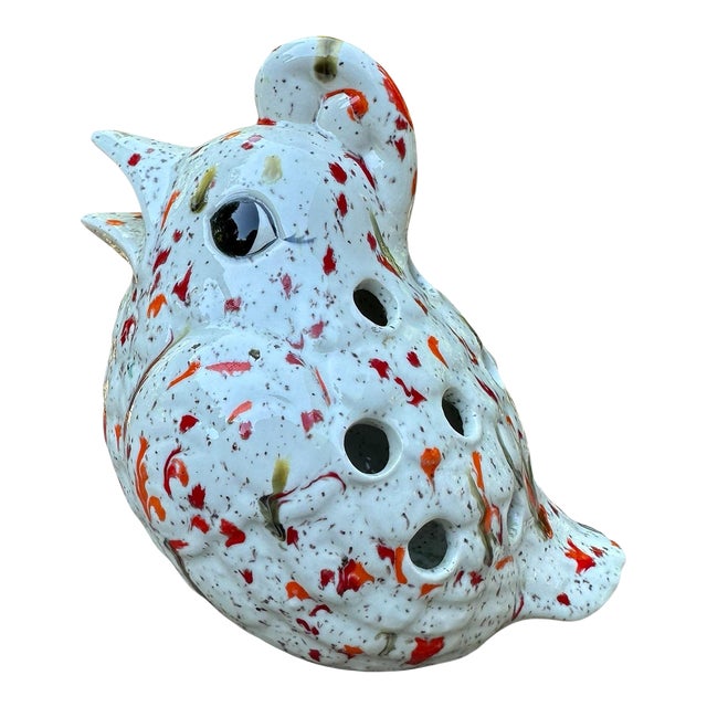 Vintage Splatterware Rooster Chicken Decor For Sale