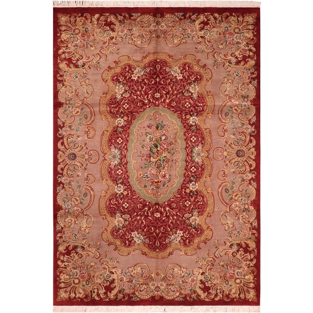 Tradititonal Medallion 1990's Pak-Persian Red/Brown Wool Rug - 6'0'' X 9'2'' For Sale - Image 9 of 9