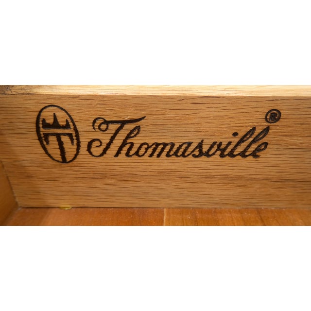 Wood Thomasville Chippendale Style Solid Cherry 4 Drawers Nightstand End Table MINT For Sale - Image 7 of 15