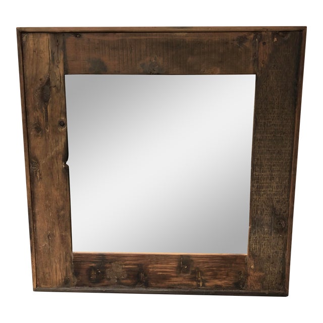 Restoration Hardware Salvaged Reclaimed Boat Wood Framed Mirror Chairish