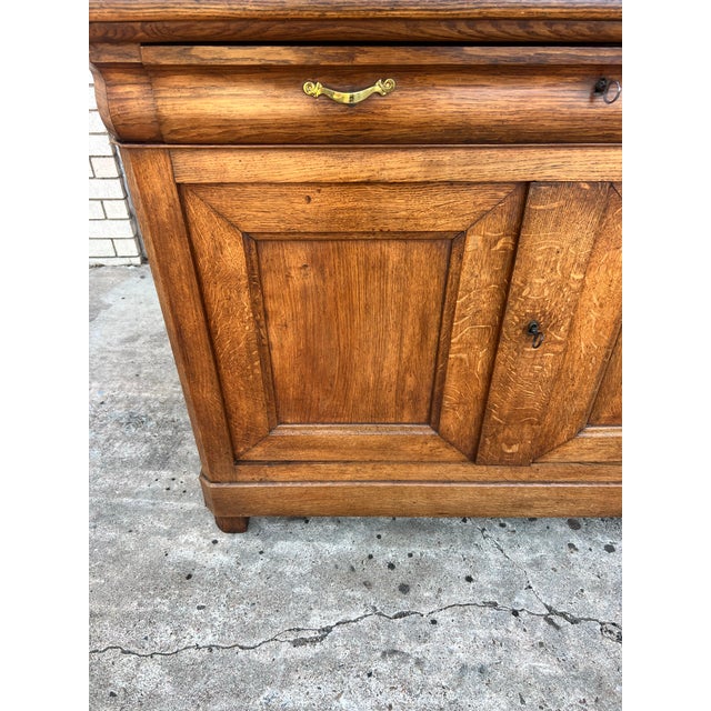 Mid 19th Century French 19th Century Louis Philippe Solid Oak Two Door Buffet For Sale - Image 5 of 12